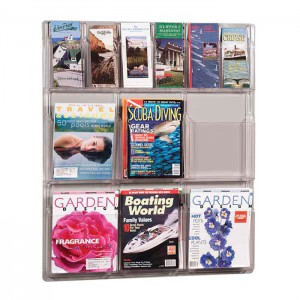acrylic brochure shelving  